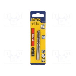 1 pcg x IRWIN - 10502386 - Drill bit, for metal, Ø: 4.5mm, L: 80mm, Working part len: 47mm