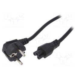 1 pcs x AKYGA - AK-NB-01C - Cable, 3G0.75mm2, CEE 7/7 (E/F) plug angled,IEC C5 female, PVC