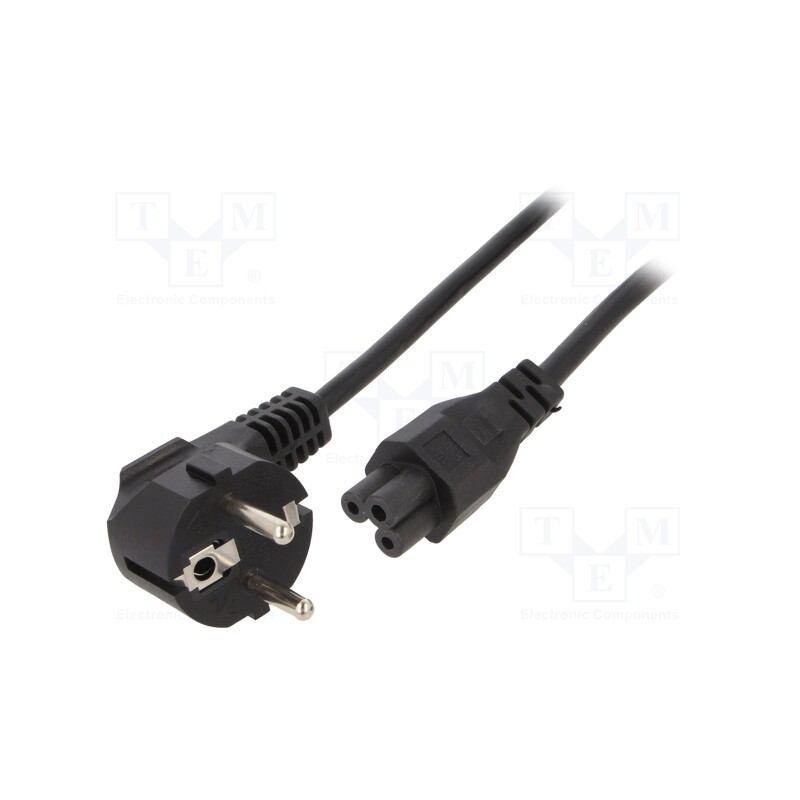 1 pcs x GEMBIRD - PC-186-ML12-1M - Cable, 3x0.75mm2, CEE 7/7 (E/F) plug angled,IEC C5 female, PVC