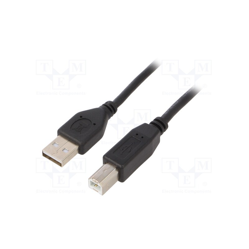 1 pcs x GEMBIRD - CCP-USB2-AMBM-1M - Cable, USB 2.0, USB A plug,USB B plug, gold-plated, 1m, black