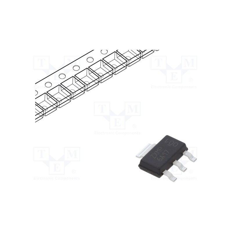 3 pcs x DIODES INCORPORATED - ZXMP6A17GTA - Transistor: P-MOSFET, unipolar, -60V, -3A, Idm: -13.7A, 2W, SOT223
