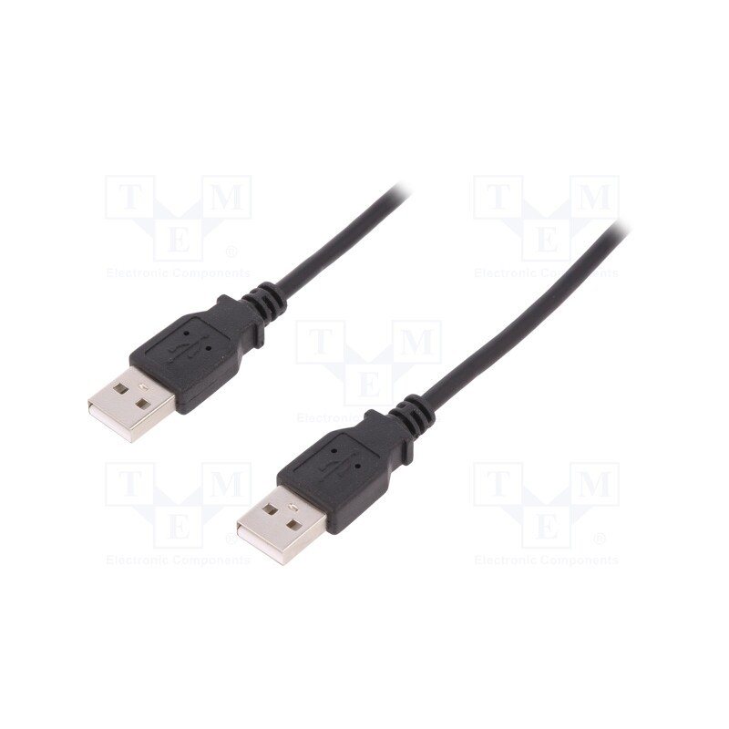 1 pcs x DIGITUS - AK-300101-018-S - Cable, USB 2.0, USB A plug,both sides, nickel plated, 1.8m, black