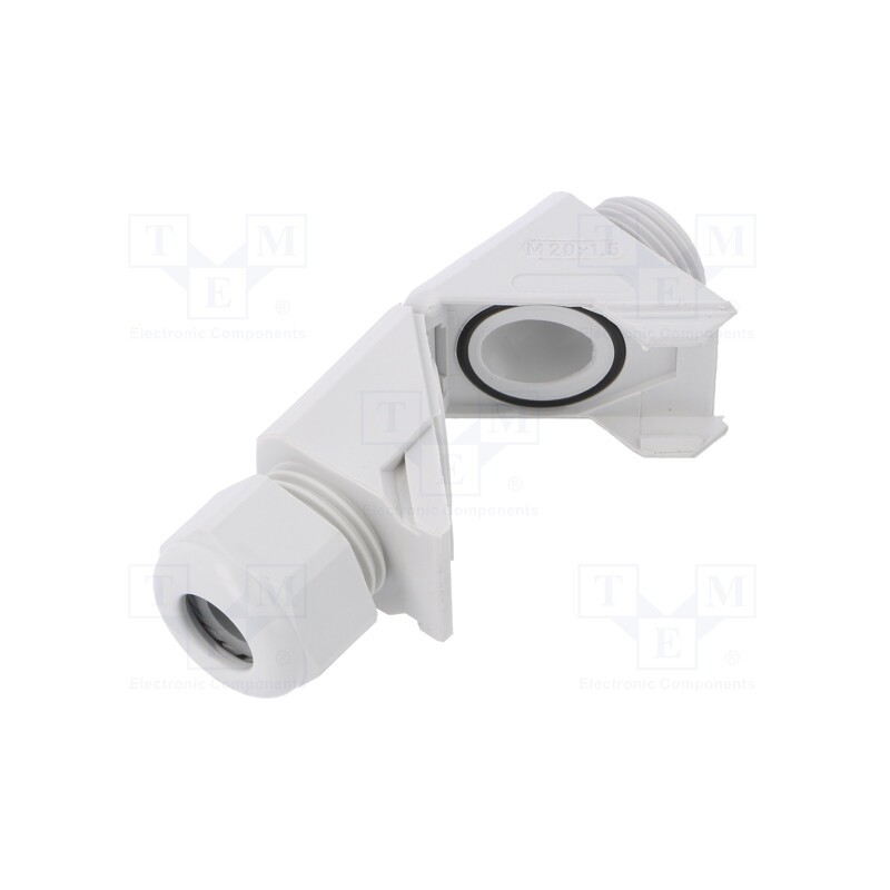1 pcs x HUMMEL - 1.313.2000.51 - Cable gland, angular, M20, 1.5, IP68, polyamide, grey, HSK-W