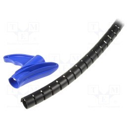 1 pcg x HELLERMANNTYTON - 161-64204 - Spiral wrapping, ØBundle : 16mm, polypropylene, black, L: 2m