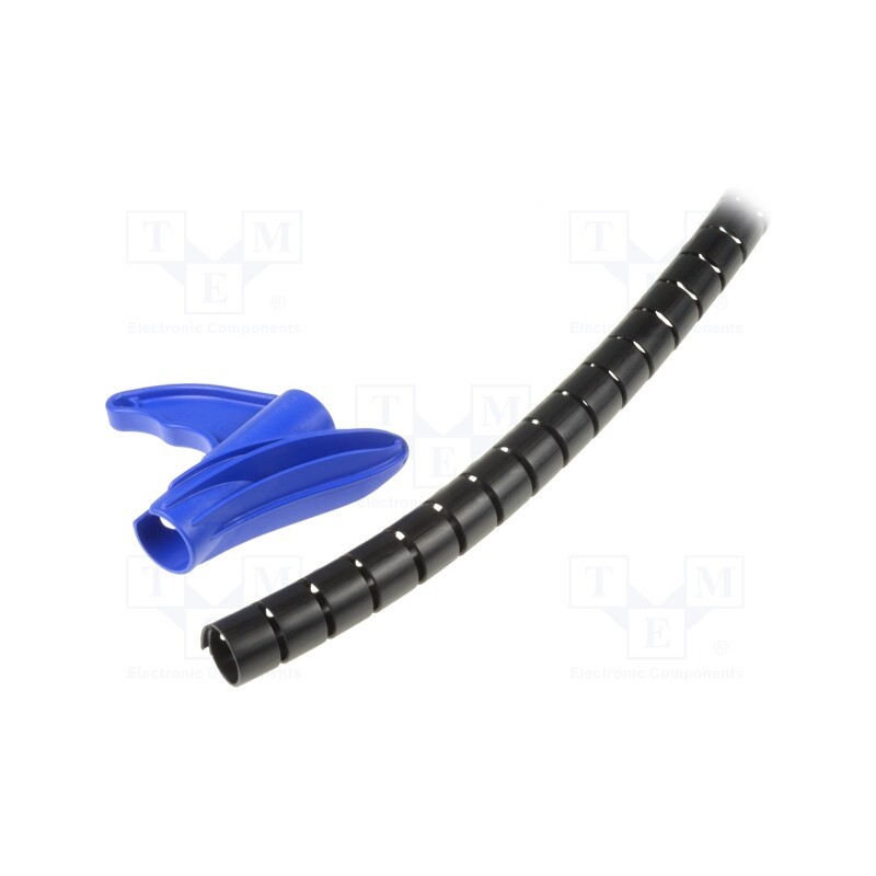 1 pcg x HELLERMANNTYTON - 161-64204 - Spiral wrapping, ØBundle : 16mm, polypropylene, black, L: 2m