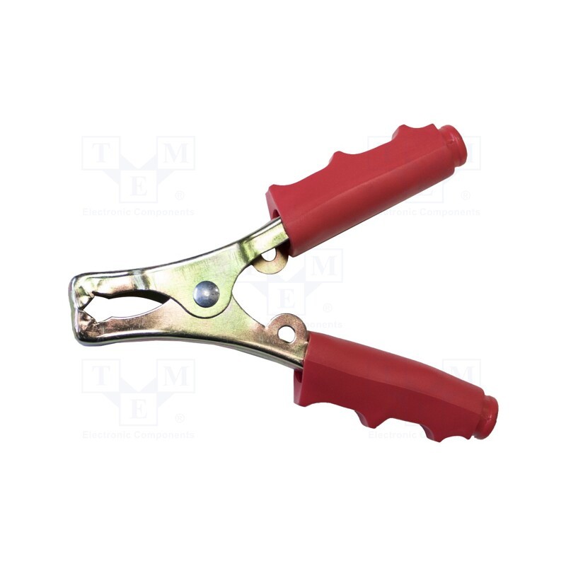 1 pcs x MUELLER ELECTRIC - BU-117-2 - Crocodile clip, 60A, Grip capac: max.22mm, Overall len: 112mm, red