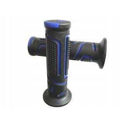 Rubber grips, black and blue steering wheel grips