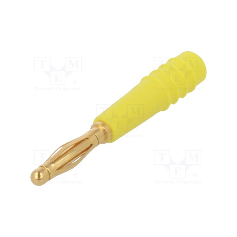 1 pcs x STu00c4UBLI - 22.2618-24 - Plug, 2mm banana, 10A, 30VAC, 60VDC, yellow, gold-plated, 0.5mm2