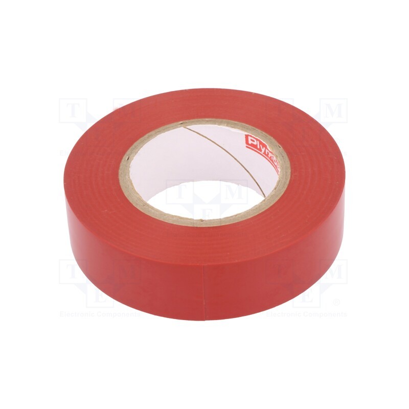 1 rol x PLYMOUTH - N-12 PVC TAPE 19MMX20M RED - Tape: electrical insulating, W: 19mm, L: 20m, Thk: 0.15mm, red, 220%