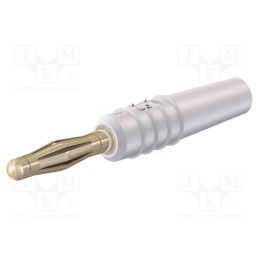 1 pcs x STu00c4UBLI - 22.2618-29 - Plug, 2mm banana, 10A, 30VAC, 60VDC, white, gold-plated, 0.5mm2