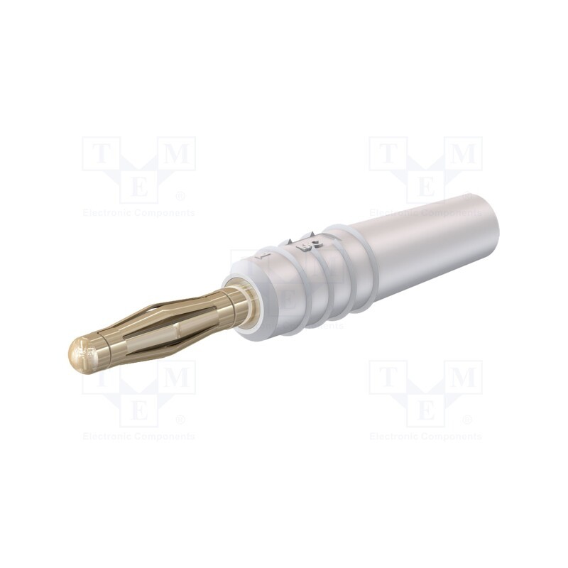 1 pcs x STu00c4UBLI - 22.2618-29 - Plug, 2mm banana, 10A, 30VAC, 60VDC, white, gold-plated, 0.5mm2
