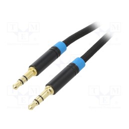 1 pcs x VENTION - P350AC100-B-M - Cable, Jack 3.5mm 3pin plug,both sides, 1m, Plating: gold-plated