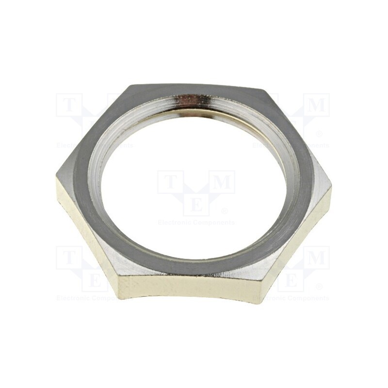 1 pcs x LAPP - 52103320 - Nut, with earthing, M20, brass, nickel, Thk: 3.7mm, Spanner: 24mm