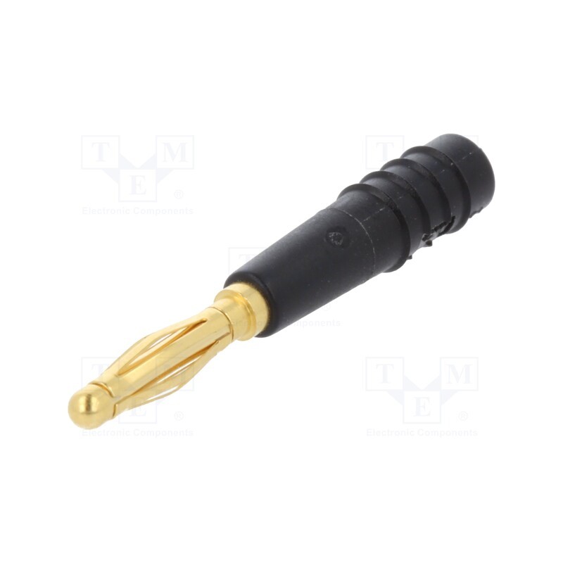 1 pcs x STu00c4UBLI - 22.2618-21 - Plug, 2mm banana, 10A, 30VAC, 60VDC, black, gold-plated, 0.5mm2