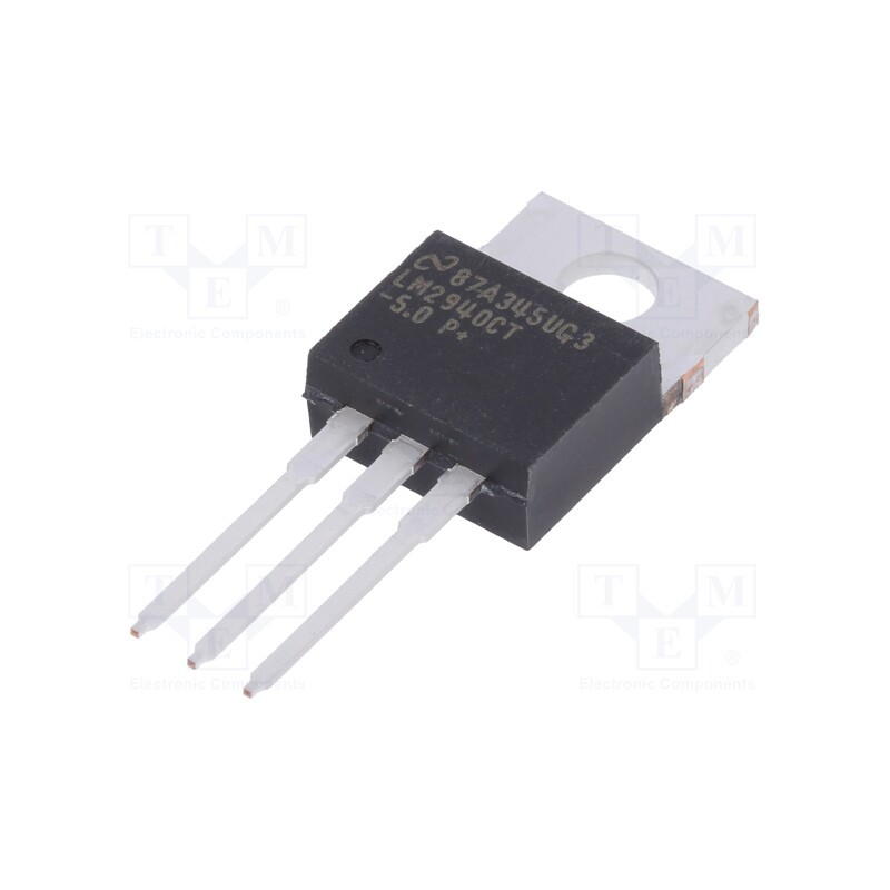 1 pcs x TEXAS INSTRUMENTS - LM2940CT-5.0/NOPB - IC: voltage regulator, LDO,fixed, 5V, 1A, TO220-3, THT, , Ch: 1