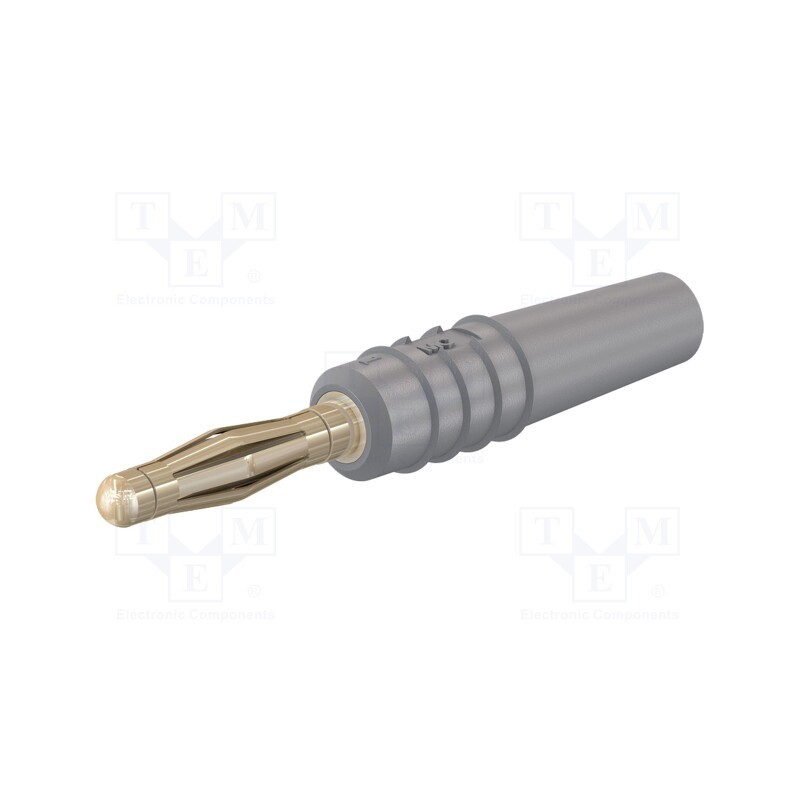 1 pcs x STu00c4UBLI - 22.2618-28 - Plug, 2mm banana, 10A, 30VAC, 60VDC, grey, gold-plated, 0.5mm2