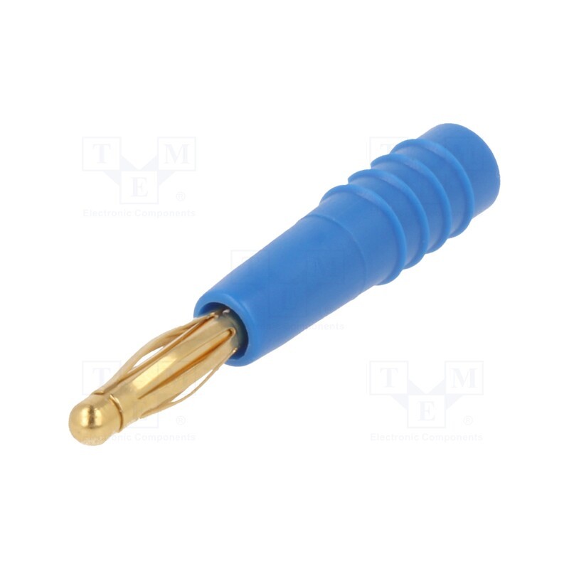 1 pcs x STu00c4UBLI - 22.2618-23 - Plug, 2mm banana, 10A, 30VAC, 60VDC, blue, gold-plated, 0.5mm2