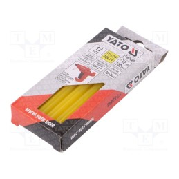 1 pcg x YATO - YT-82445 - Hot melt glue, Ø: 7.2mm, yellow, L: 100mm, Bonding: 20÷30s, 12pcs.