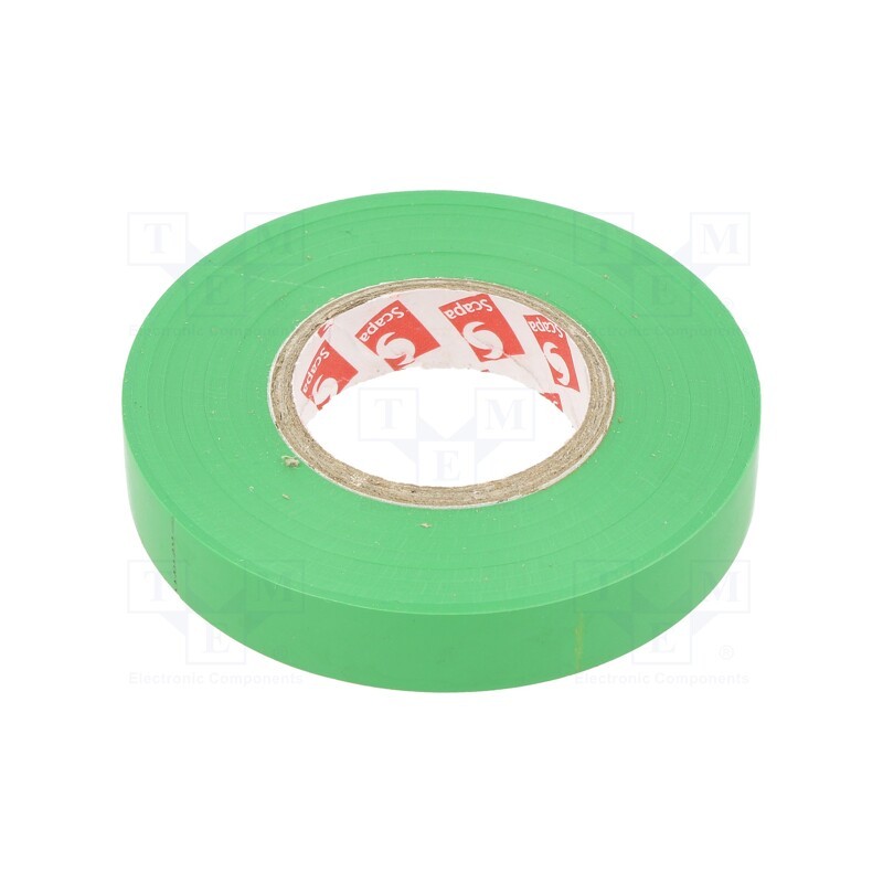 1 rol x SCAPA - TAŚMA 2702A 12MM/25M ZIELONA - Tape: electrical insulating, W: 12mm, L: 25m, Thk: 130um, green, 180%