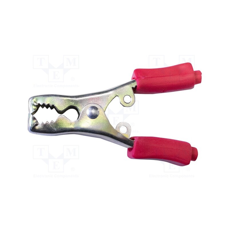 1 pcs x MUELLER ELECTRIC - BU-115-2 - Crocodile clip, 40A, Grip capac: max.13mm, Overall len: 76mm, red