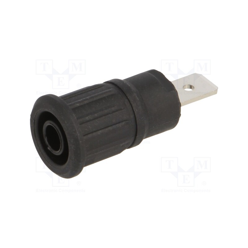 1 pcs x STu00c4UBLI - 49.7073-21 - Socket, 4mm banana, 32A, 1kV, black, nickel plated, on panel
