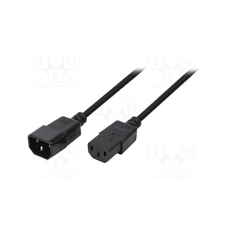 1 pcs x LOGILINK - CP110 - Cable, IEC C13 female,IEC C14 male, 3m, black, 10A, 250V