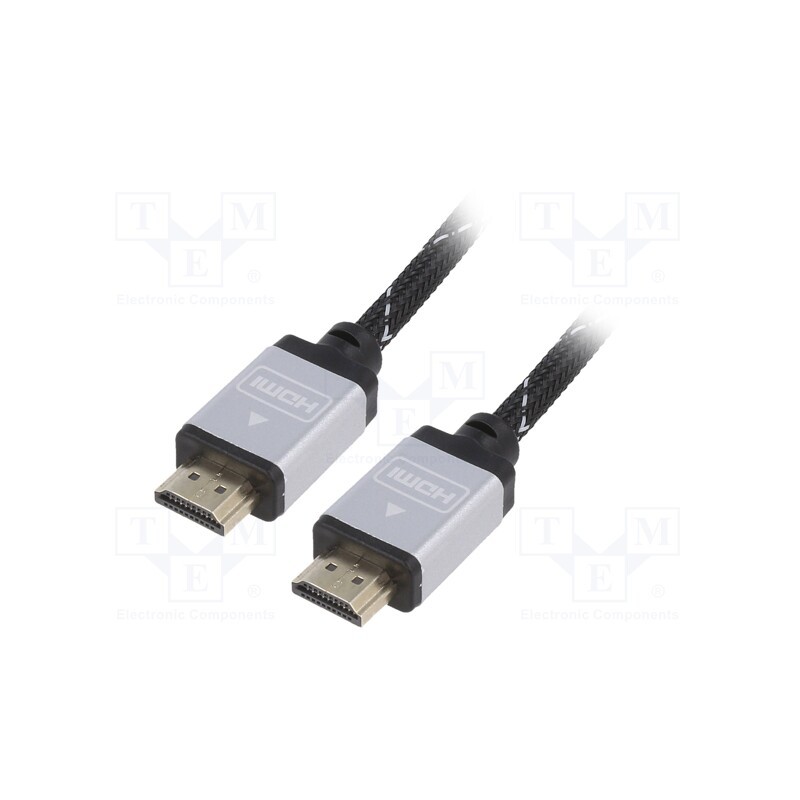1 pcs x GEMBIRD - CCB-HDMIL-7.5M - Cable, HDMI 1.4, HDMI plug,both sides, textile, 7.5m, black, 30AWG