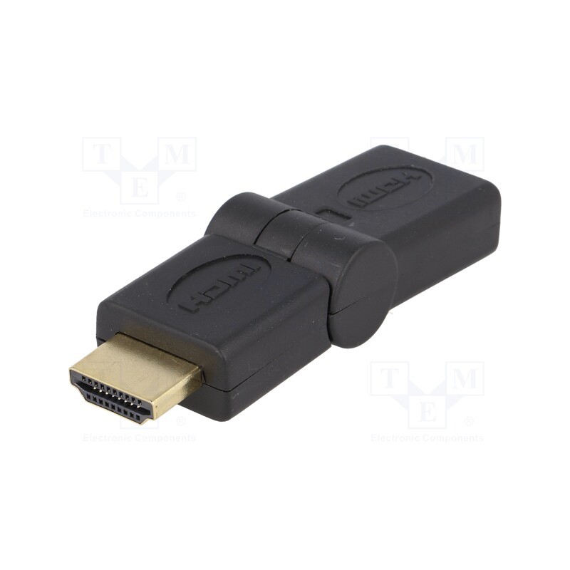 1 pcs x LOGILINK - AH0011 - Adapter, HDMI socket movable ±90°,HDMI plug, black