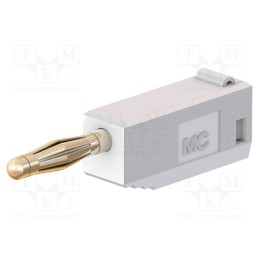 1 pcs x STu00c4UBLI - 22.2616-29 - Plug, 2mm banana, 10A, 30VAC, 60VDC, white, gold-plated, 0.5mm2