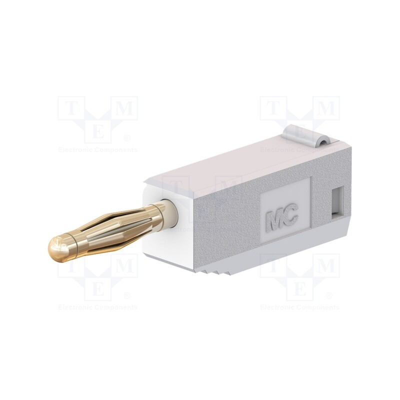 1 pcs x STu00c4UBLI - 22.2616-29 - Plug, 2mm banana, 10A, 30VAC, 60VDC, white, gold-plated, 0.5mm2