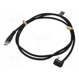 1 pcs x LOGILINK - CU0190 - Cable, USB 2.0, USB C angled plug,both sides, 1m, black, 480Mbps