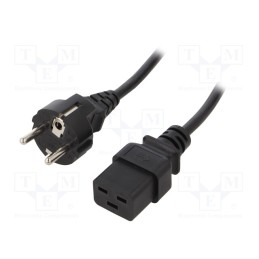 1 pcs x LOGILINK - CP151 - Cable, CEE 7/7 (E/F) plug,IEC C19 female, 1m, black, 16A, 250V
