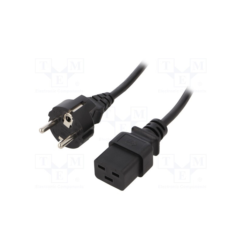 1 pcs x LOGILINK - CP151 - Cable, CEE 7/7 (E/F) plug,IEC C19 female, 1m, black, 16A, 250V