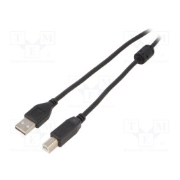 1 pcs x GEMBIRD - CCF-USB2-AMBM-15 - Cable, USB 2.0, USB A plug,USB B plug, gold-plated, 4.5m, black