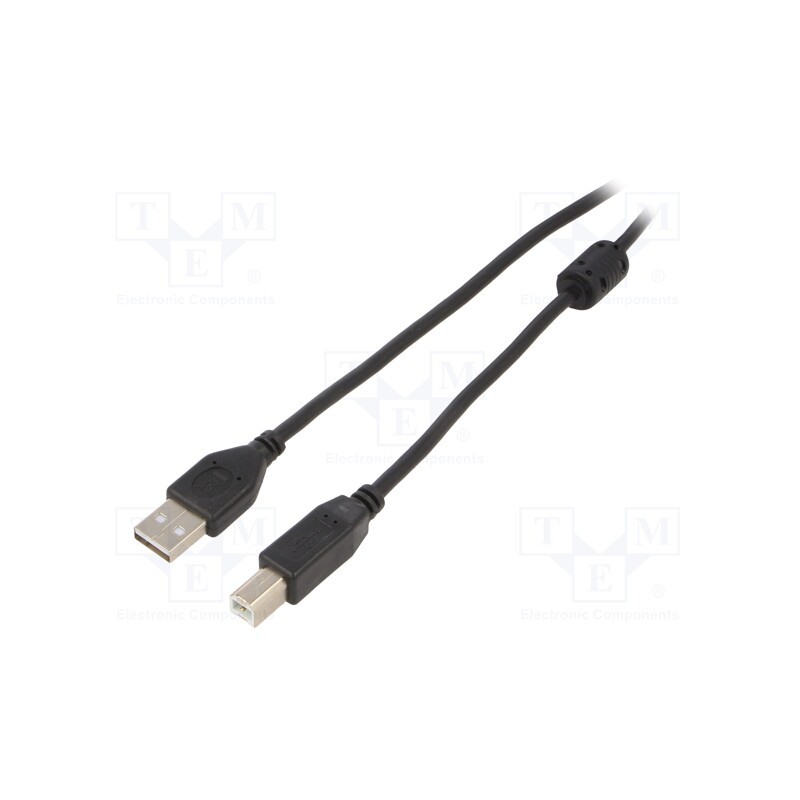 1 pcs x GEMBIRD - CCF-USB2-AMBM-15 - Cable, USB 2.0, USB A plug,USB B plug, gold-plated, 4.5m, black
