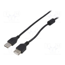 1 pcs x GEMBIRD - CCF-USB2-AMAF-10 - Cable, USB 2.0, USB A socket,USB A plug, gold-plated, 3m, black