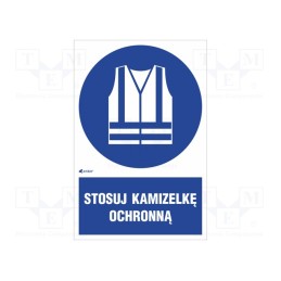 5 pcs x ANRO - IM/015/1/C1/P - Safety sign, regulatory, PVC, W: 200mm, H: 300mm