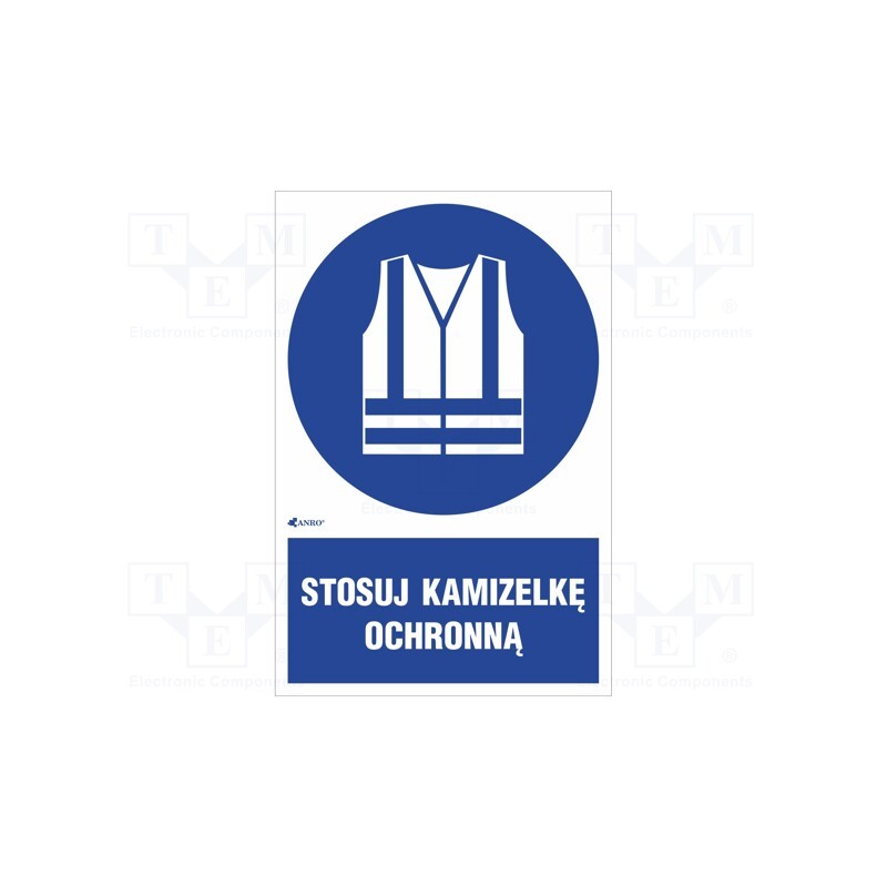 5 pcs x ANRO - IM/015/1/C1/P - Safety sign, regulatory, PVC, W: 200mm, H: 300mm