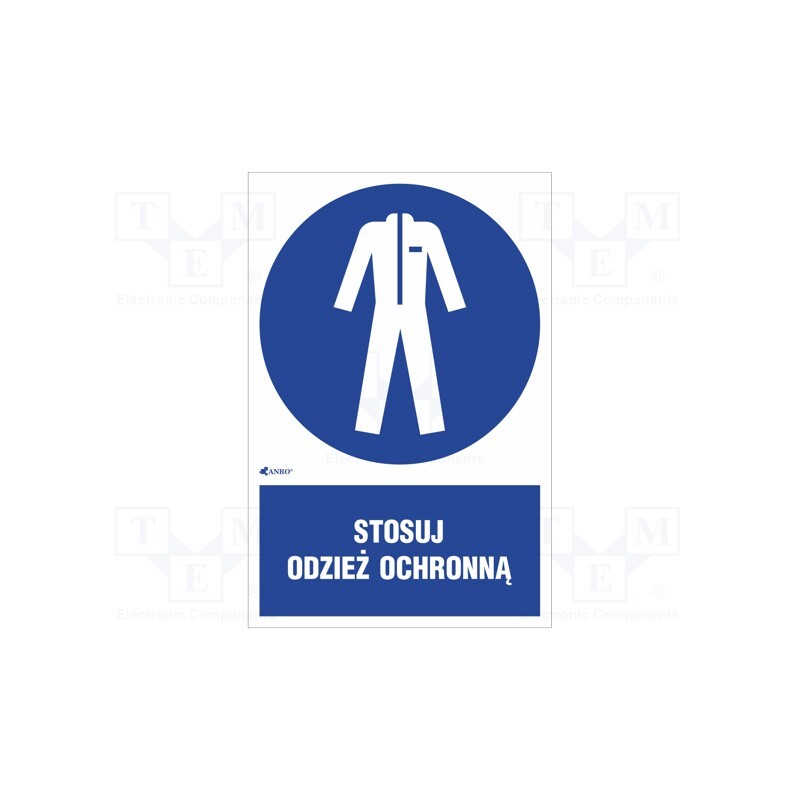 5 pcs x ANRO - IM/010/1/C1/P - Safety sign, regulatory, PVC, W: 200mm, H: 300mm