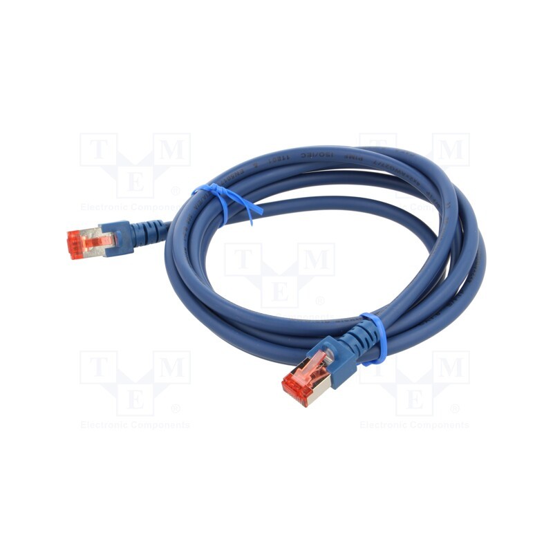 1 pcs x HELUKABEL - 803001 - Patch cord, S/FTP, 6, stranded, Cu, LSZH, blue, 2m, 27AWG