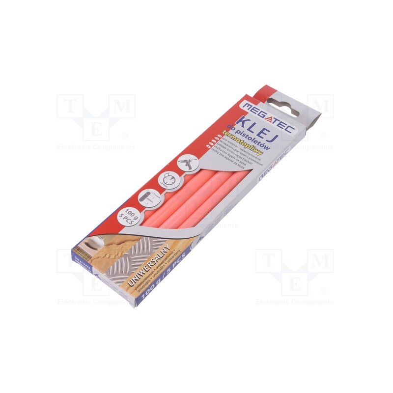 1 pcg x MEGATEC - BN1021C UN ROZ - Hot melt glue, Ø: 11mm, pink, L: 200mm, Bonding: 15÷20s, 5pcs.