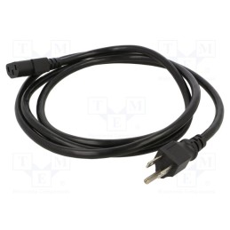 1 pcs x Qualtek Electronics - 312011-01 - Cable, 3x16AWG, IEC C13 female,NEMA 5-15 (B) plug, PVC, 2m, black