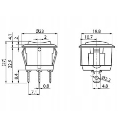 Universal switch red 20a LED