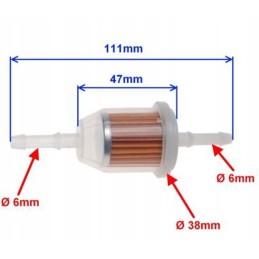 Quad atv bashan lifan lyda kinroad fuel filter m6