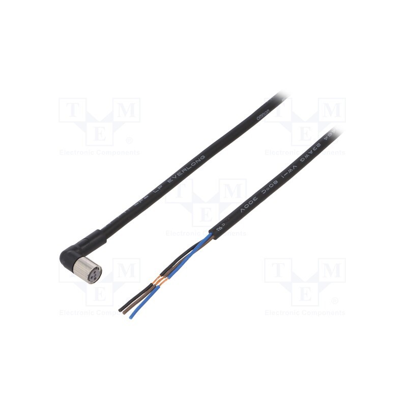1 pcs x OMRON - XS3F-M8PVC3A5M - Connection lead, M8, PIN: 3, angled, Len: 5m, plug, 1A, -10÷80°C, PVC