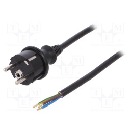 1 pcs x PLASTROL - W-98386 - Cable, 3x1.5mm2, CEE 7/7 (E/F) plug,wires,SCHUKO plug, PVC, 4m