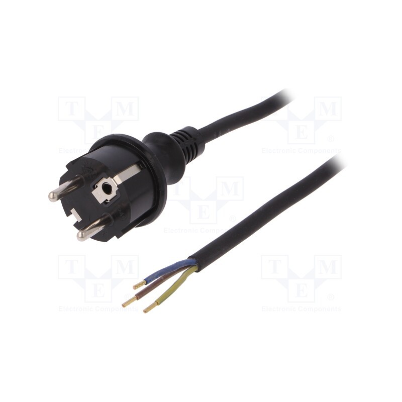 1 pcs x PLASTROL - W-97267 - Cable, 3x1mm2, CEE 7/7 (E/F) plug,wires,SCHUKO plug, rubber, 4m