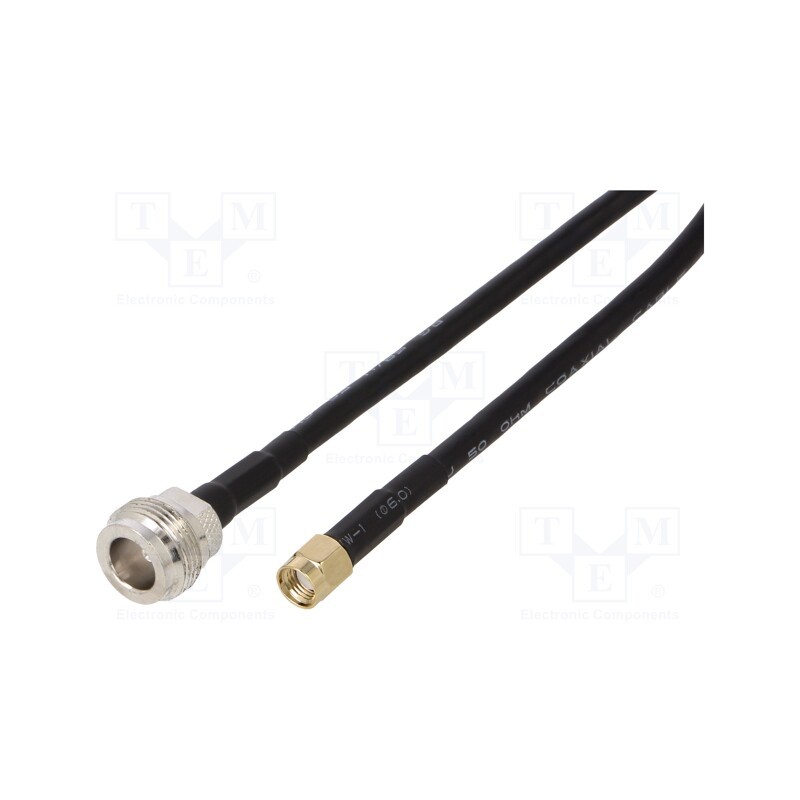 1 pcs x QOLTEC - 57030 - Cable, 50Ω, 1m, N female,RP-SMA male, PE, black