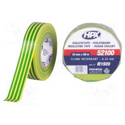 5 rol x HPX - IE1920 - Tape: electrical insulating, W: 19mm, L: 20m, Thk: 0.15mm, rubber