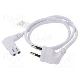 1 pcs x Goobay - 97345 - Cable, CEE 7/16 (C) plug angled,IEC C7 female angled, PVC, 0.7m